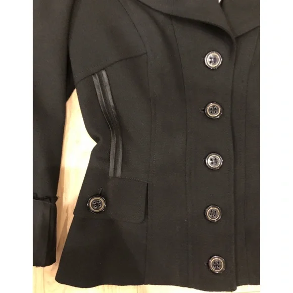 D&G Black Notched Collar Fitted Button Up Blazer SZ 42 4 6 - Picture 6 of 17